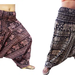 icare Animal Print Cotton Women Harem Pants-picture-14