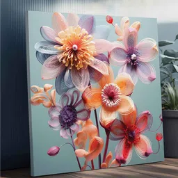 random Multicolor Landscape Abstract Wall Painting image 2