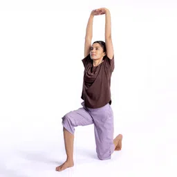 Women's Short-Sleeved Yoga T-Shirt - Wengé Brown-image-24