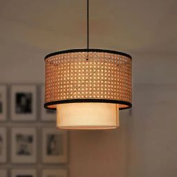 fos lighting Beige Cane Hanging Light-picture-5