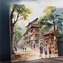 random Multicolor Landscape Abstract Wall Painting image 2