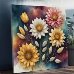 random Multicolor Landscape Abstract Wall Painting image 2