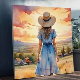 random Multicolor Landscape Abstract Wall Painting image 2