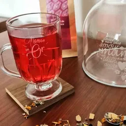 la rochere Flore Transparent Glass ( Set of 4 ) Coffee Mug image 2