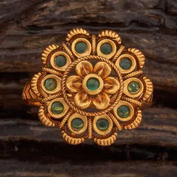 Kushal's Fashion Jewellery Gold Plated Antique Finger Ring-picture-25
