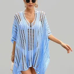 JC Collection Self Design Swimwear Cover Up Top-picture-34