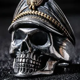 Fashion Frill Silver-Plated Eagle Hat Skull Design Finger Ring-picture-28
