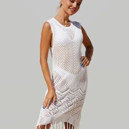 JC Collection Self-Design Swimwear Cover-Up Dress-image-66