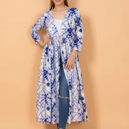 DAEVISH Women Printed Longline Tie-Up Shrug-image-18