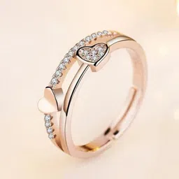 Designs By Jewels Galaxy Women Rose Gold-Plated & CZ-Studded  Finger Ring-picture-23