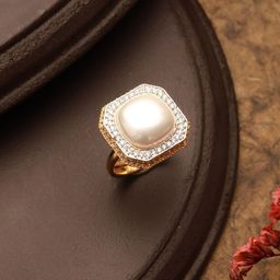 Saraf RS Jewellery Pearl Studded Adjustable Finger Ring-picture-21