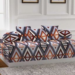 arrabi Multicolor Patterned 300 TC Poly Cotton (Set of 6) Diwan Sets-picture-25