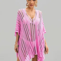 JC Collection Self-Design Swimwear Cover Up Top-image-89