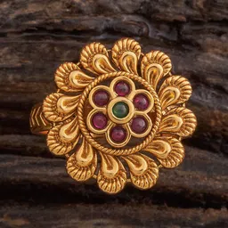 Kushal's Fashion Jewellery Gold Plated Antique Finger Ring-picture-18