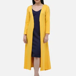 Cation Yellow Open Front Cotton Longline Shrug-picture-25