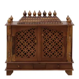 d'dass Honeywood Sheesham & MDF Floor Rested Mandir With Door image 2