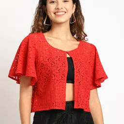 Rute Women Red Self Design Shrug-picture-37