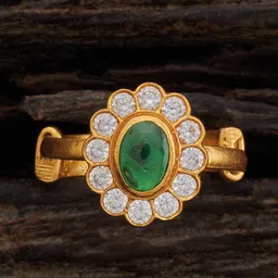 Kushal's Fashion Jewellery Gold-Plated Stone Studded 92.5 Pure Silver Temple Finger Ring-picture-55