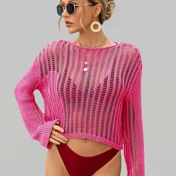 JC Collection Crochet Cover-up Swim Wear-image-9