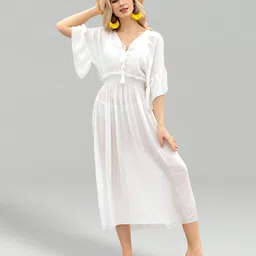 JC Collection Self-Design Swimwear Cover Dress-image-70