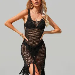 JC Collection Self-Design Swimwear Cover Up Dress-image-11