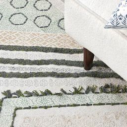 Art Avenue Cartera Green Printed Rectangular Cotton Rug-picture-15