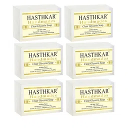 Hasthkar Handmades Set of 6 Clear Glycerin Soaps with Rose Water & Coconut Oil - 125g each-picture-29