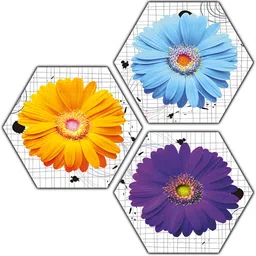 PnF Orange & Purple 3 Pieces Wooden Floral Painting Wall Arts-picture-42