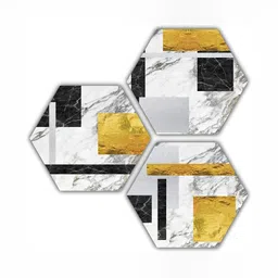 PnF White & Black 3 Pieces Wooden Abstract Wall Art-picture-37