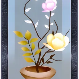 PnF Black & Yellow Floral Painting Wall Art-image-66