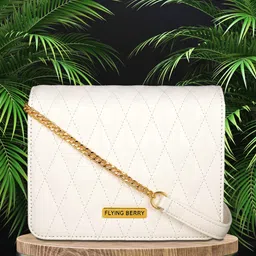 FLYING BERRY White Solid Sling Bag-image-72