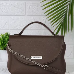 FLYING BERRY Brown Solid Sling Bag-image-38