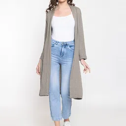 KEIKO Self Designed Acrylic Longline Open Front Shrug-image-58