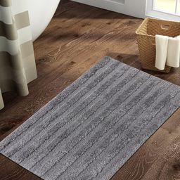 SPACES Unisex Grey Solid 1798 GSM Anti-Skid Stain Resistant Fade Resistant Small Bath Rug-picture-6