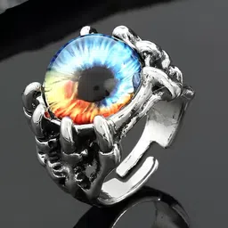 KARISHMA KREATIONS Unisex Stone-Studded Demon Evil Eye Finger Ring-picture-16