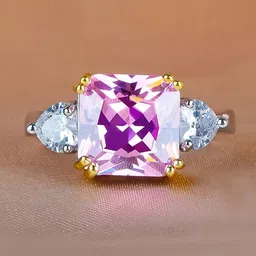 Designs & You Silver-Plated American Diamond Studded Finger Ring image 1