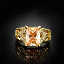 Yellow Chimes Gold-Plated Yellow Crystal Studded Finger Ring-picture-18