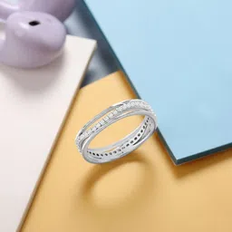 Mia by Tanishq 92.5 Sterling Silver Cubic Zirconia Harmonic Flow Finger Ring-picture-43