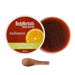 BodyHerbals Brightening Body Scrub Polisher with Orange + Honey & Spoon - 200 g-picture-10