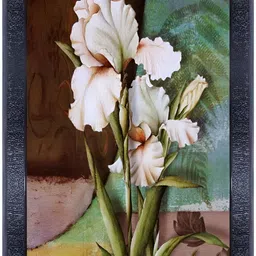 PnF Black & White Wooden Floral and Botanical Painting Wall Art-image-53