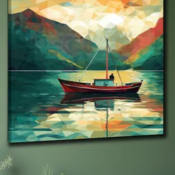 SAF Green & Yellow Wooden Framed Nature Canvas Wall Art-picture-10