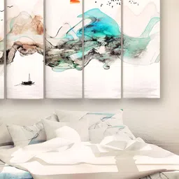 Casperme Off White & Blue 5 Pieces Modern Painting Wall Arts-picture-16