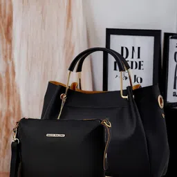 Bagsy Malone Bucket Vegan Leather Handheld Bag With Sling Bag-image-97