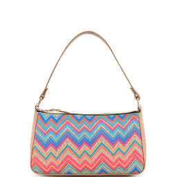 DressBerry Blue Geometric Printed Structured Hobo Bag-picture-37