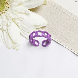 BEWITCHED Purple Chianlink Finger Ring-picture-30