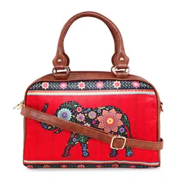 Sabhyata Multicoloured Floral Structured Handheld Bag-image-37