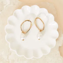 Accessorize Gold-Plated Oversized Circle Faux Pearl Drop Earrings-picture-41
