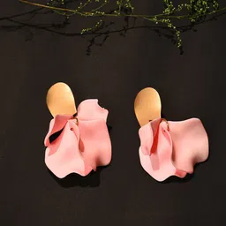 SOHI Women  Pink Contemporary Gold Plated Designer Drop Earring-image-34