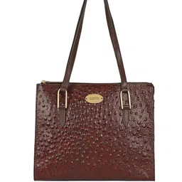 Hidesign Brown Animal Textured Leather Shoulder Bag-picture-43
