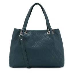 Toteteca Blue Geometric Textured PU Structured Shoulder Bag with Quilted image 1